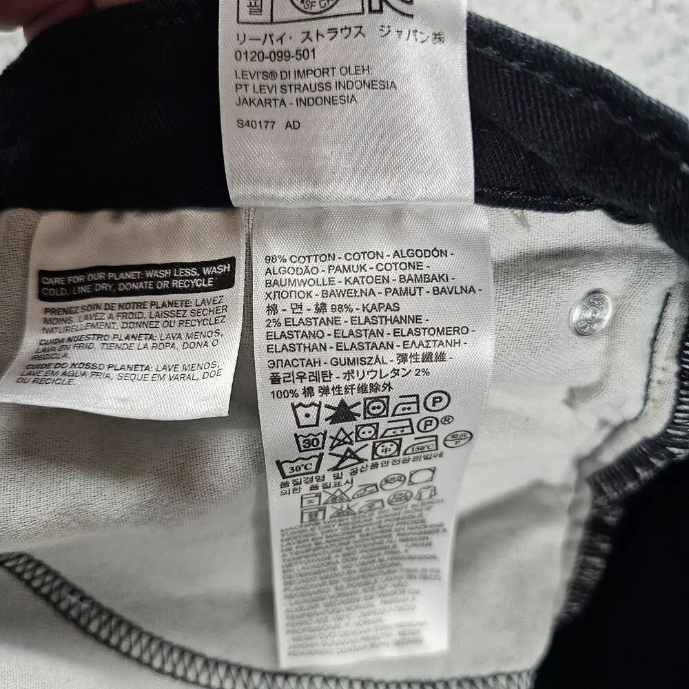 Levis 541 Jeans Mens 37x29 Black Athletic Straight Stretch Casual